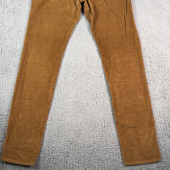 J Crew Corduroy Pants Mens 28x32 Brown Fair Trade Preppy Chino Slim Fit - Picture 7 of 11
